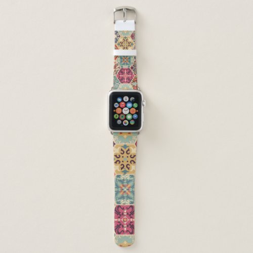 Colorful Patchwork Islam Majolica Tile Apple Watch Band