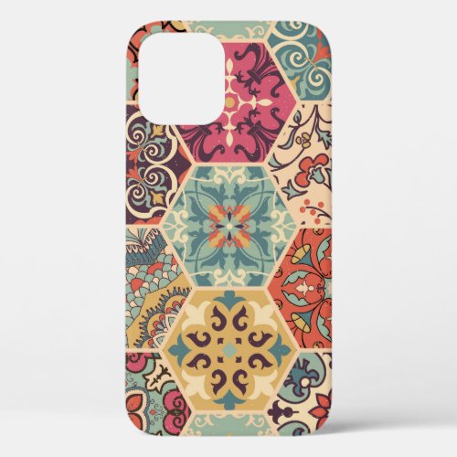 Colorful Patchwork Islam Majolica Tile iPhone 12 Case