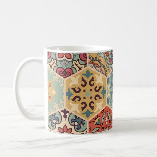 Colorful Patchwork Islam Majolica Tile Coffee Mug