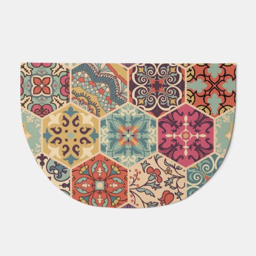 Colorful Patchwork Islam Majolica Tile Doormat