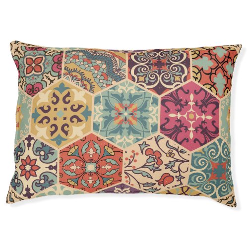 Colorful Patchwork Islam Majolica Tile Pet Bed