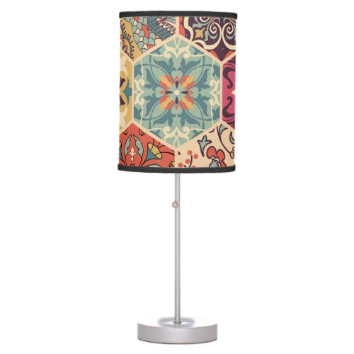 Colorful Patchwork Islam Majolica Tile Table Lamp