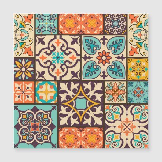 Colorful Patchwork Islam Motifs Tile (Front)