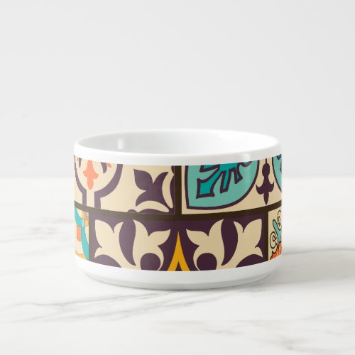 Colorful Patchwork Islam Motifs Tile Bowl