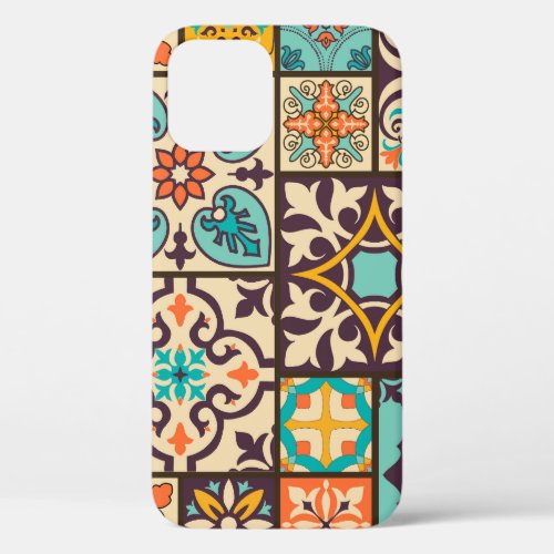 Colorful Patchwork Islam Motifs Tile iPhone 12 Case