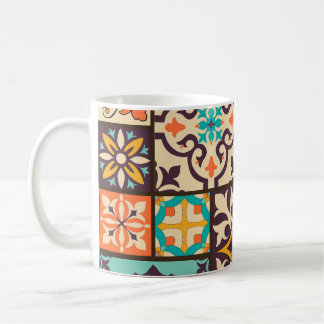 Colorful Patchwork Islam Motifs Tile Coffee Mug