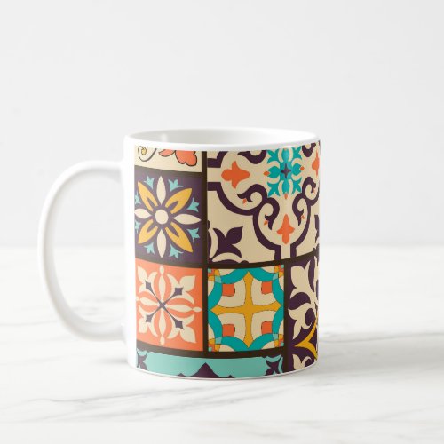 Colorful Patchwork Islam Motifs Tile Coffee Mug