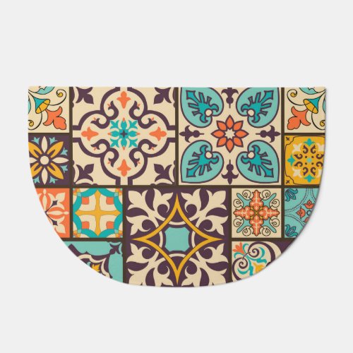 Colorful Patchwork Islam Motifs Tile Doormat