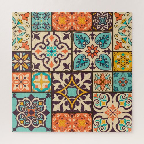 Colorful Patchwork Islam Motifs Tile Jigsaw Puzzle