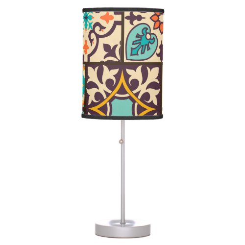 Colorful Patchwork Islam Motifs Tile Table Lamp