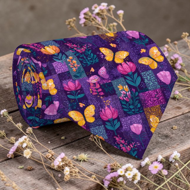 Colorful Patchwork Pattern Custom Necktie (Creator Uploaded)