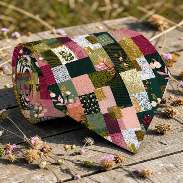 Colorful Patchwork Pattern Custom Necktie (Creator Uploaded)