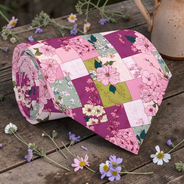 Colorful Patchwork Pattern Custom Necktie (Creator Uploaded)