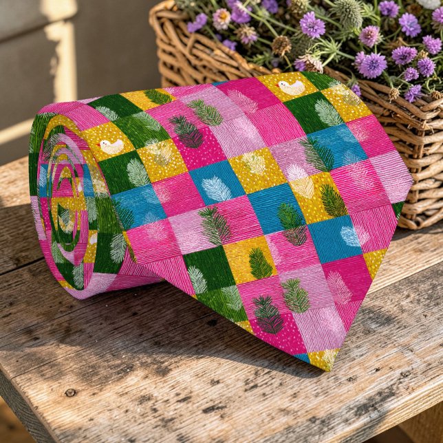 Colorful Patchwork Pattern Custom Necktie (Creator Uploaded)