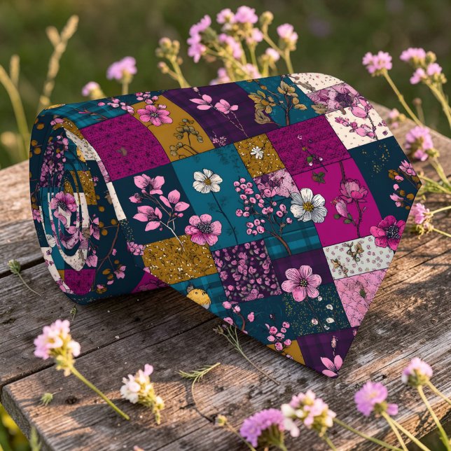 Colorful Patchwork Pattern Custom Necktie (Creator Uploaded)