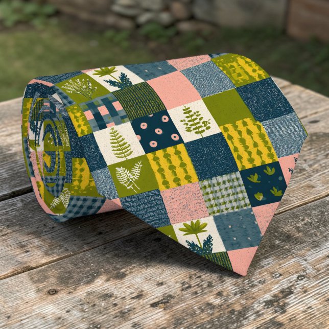 Colorful Patchwork Pattern Custom Necktie (Creator Uploaded)