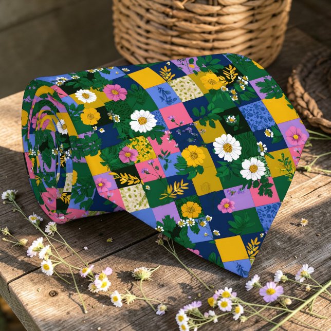 Colorful Patchwork Pattern Custom Necktie (Creator Uploaded)