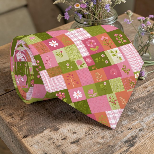 Colorful Patchwork Pattern Custom Necktie (Creator Uploaded)