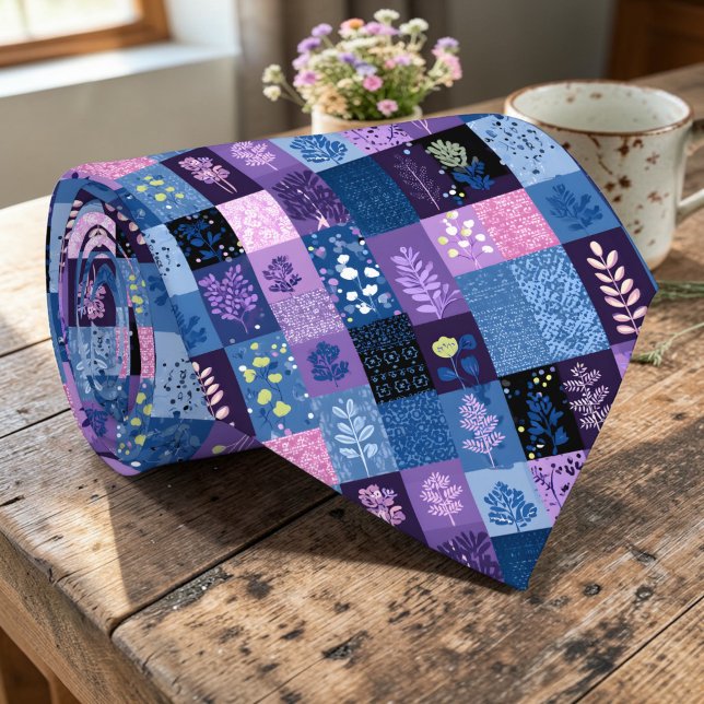 Colorful Patchwork Pattern Custom Necktie (Creator Uploaded)
