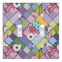 Colorful Patchwork Pattern Geometric Flowers Dots  Light Switch Cover