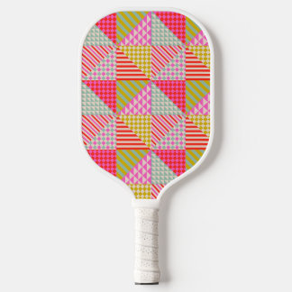 Colorful Patchwork Pickleball Paddle