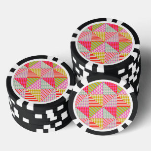 Colorful Patchwork Poker Chips