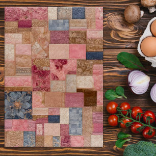 Colorful Patchwork Quilt Art Chopping Board