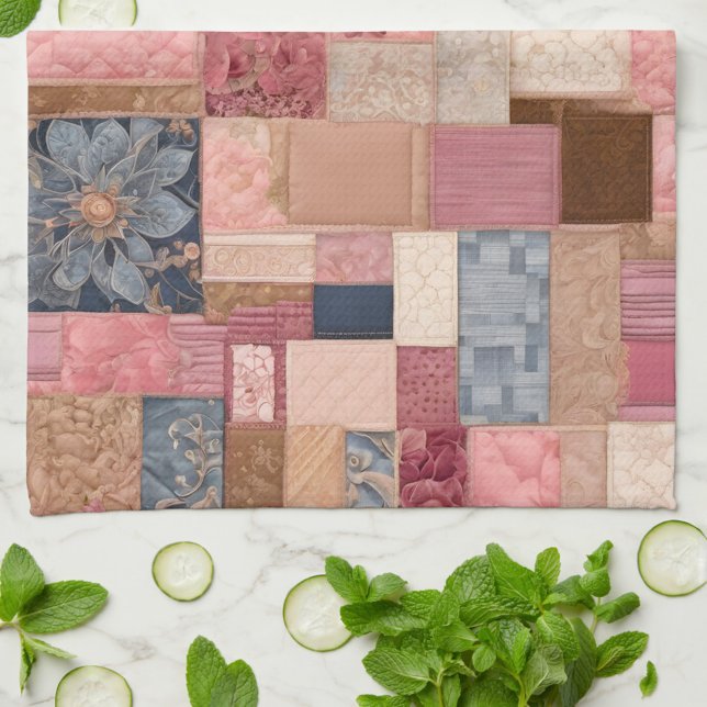 Colorful Patchwork Quilt Art Kitchen Towel (Creator Uploaded)