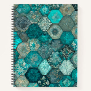 Colorful Patchwork Quilt Art Spiral Notebook