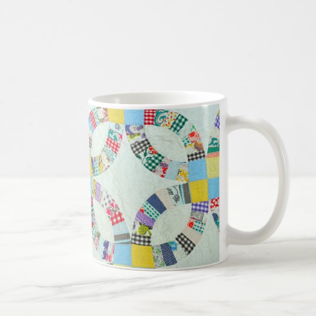Colorful patchwork quilt coffee mug (Right)