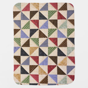 Colorful Patchwork Quilt: Flower Texture. Baby Blanket