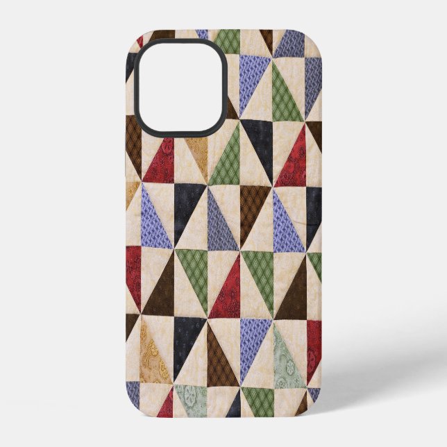 Colorful Patchwork Quilt: Flower Texture. Iphone Case (Back)