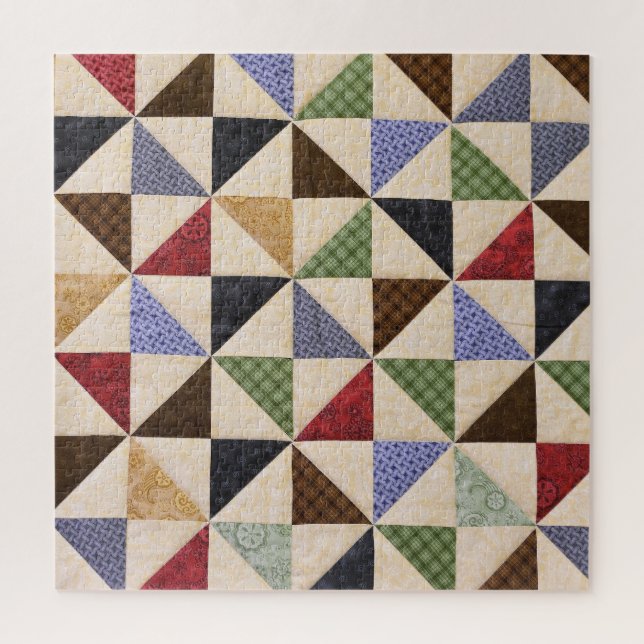 Colorful Patchwork Quilt: Flower Texture. Jigsaw Puzzle (Vertical)