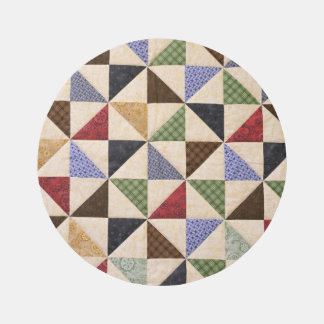 Colorful Patchwork Quilt: Flower Texture. Rug