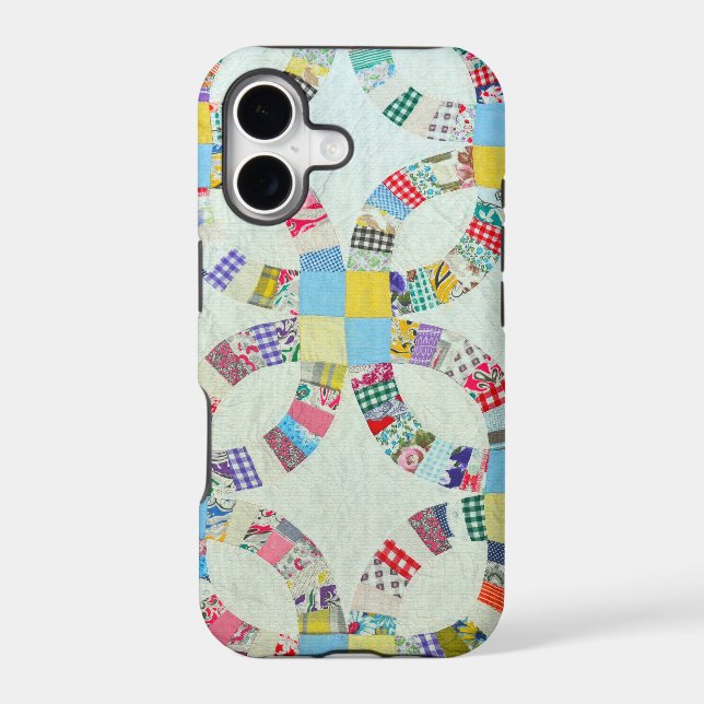 Colorful patchwork quilt iphone case (Back)