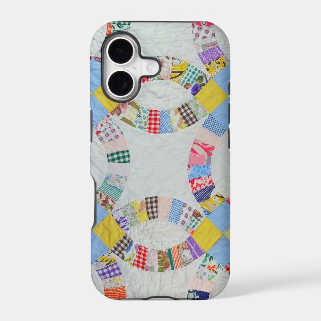 Colorful patchwork quilt iphone case (Back)