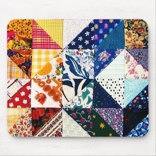 Colorful Patchwork Quilt Mouse Pad