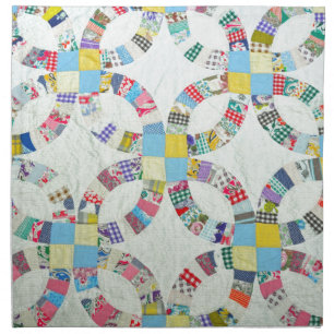 Colorful patchwork quilt napkin