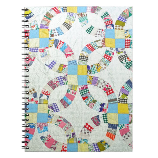 Colorful patchwork quilt notebook (Front)
