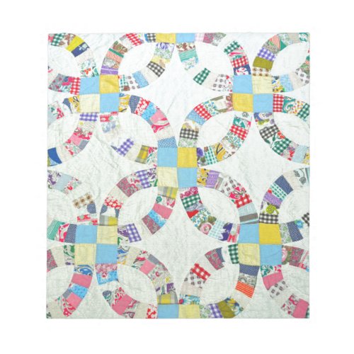 Colorful patchwork quilt notepad