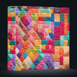 Colorful Patchwork Quilt Pattern 3 Ring Binder<br><div class="desc">Bright and colorful patchwork quilt pattern</div>