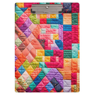 Colorful Patchwork Quilt Pattern Clipboard