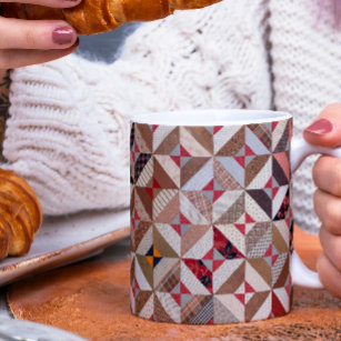 Colorful Patchwork Quilt Pattern Elegant  Coffee Mug
