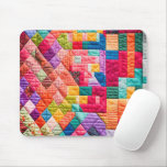 Colorful Patchwork Quilt Pattern Mouse Pad at Zazzle