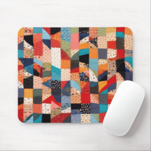 Colorful Patchwork Quilt Pattern Mouse Pad