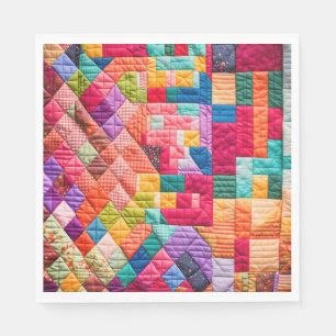 Colorful Patchwork Quilt Pattern Napkins
