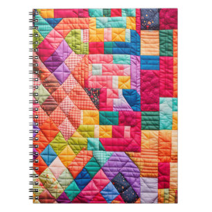 Colorful Patchwork Quilt Pattern Notebook
