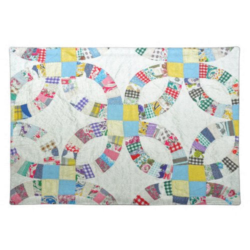 Colorful patchwork quilt placemat