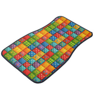 Colorful Patchwork Quilt Style Pattern Car Floor Mat