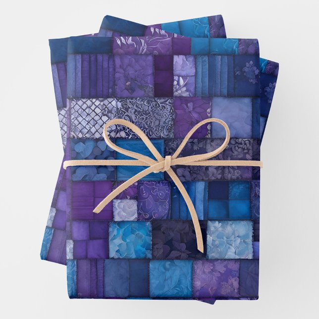 Colorful Patchwork Quilt Wrapping Paper Sheets (Creator Uploaded)